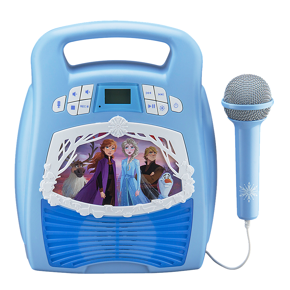 eKids Frozen 2 Bluetooth Portable MP3 Karaoke Machine Player with Light Show and Recording