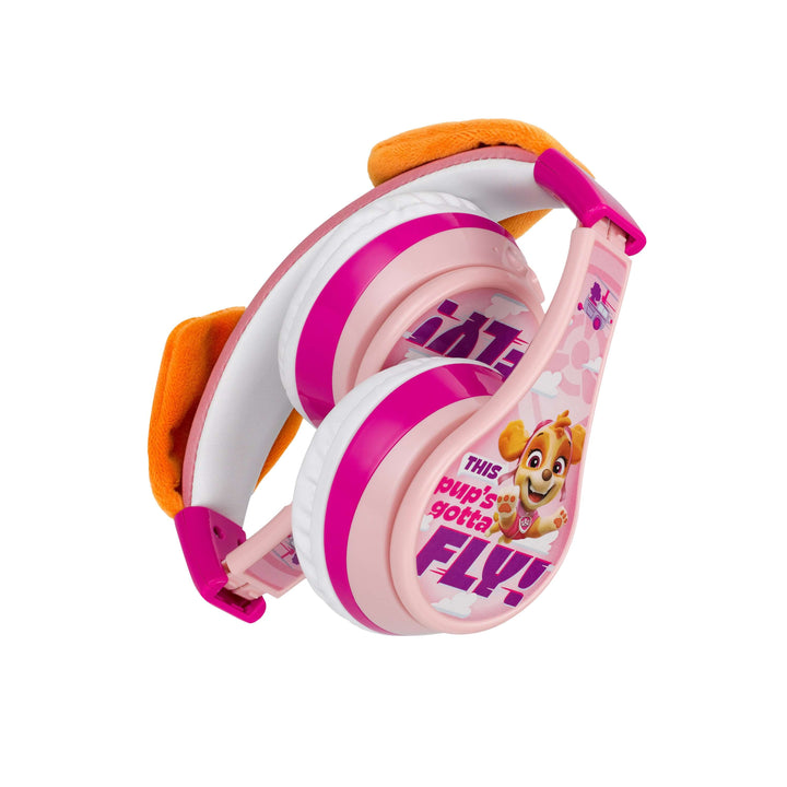 Paw Patrol Skye Bluetooth Headphones for Kids with Skye design, foldable for portability, and soft ear cushions for a comfortable fit