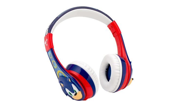 Sonic The Hedgehog kids' wireless Bluetooth headphones with built-in microphone, adjustable headband, and safe volume control.