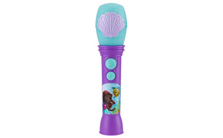 Ariel Karaoke Microphone Toy with Disney Junior graphics for kids, featuring easy controls, durable material, and portable design.