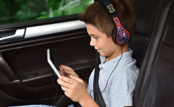 Black Widow Wired Headphones for Kids - eKids