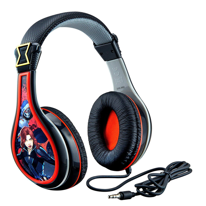 Black Widow Wired Headphones for Kids - eKids