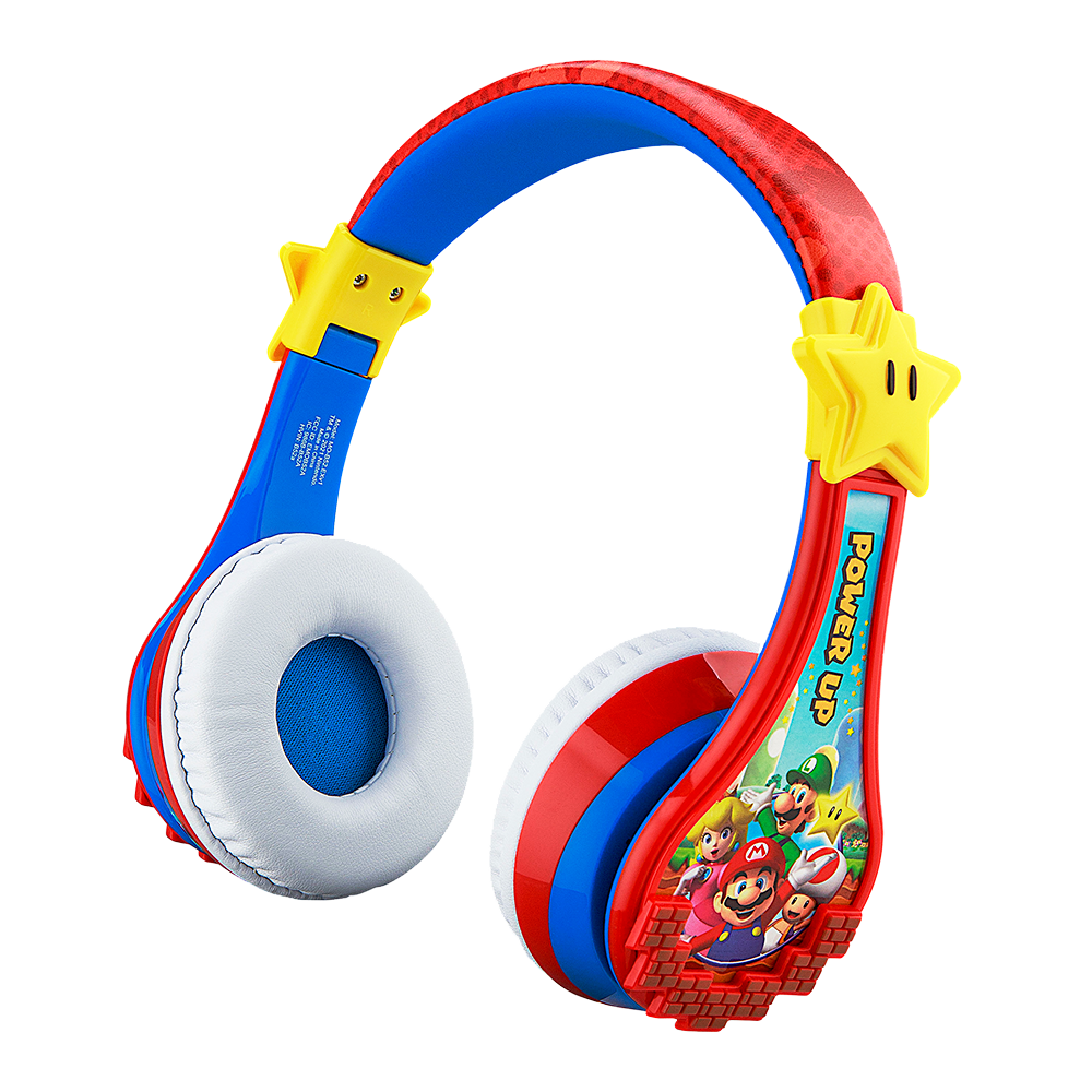 eKids Super Mario - Auriculares inalámbricos Bluetooth portátiles para  niños con micrófono, volumen reducido para proteger la audición, batería